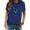 Blue, variant on Women's Shirts Plus Size Short Sleeve Casual Tops Fashion Trend Butterfly Print Round Neck Top T-Shirts Mint Green 3XL