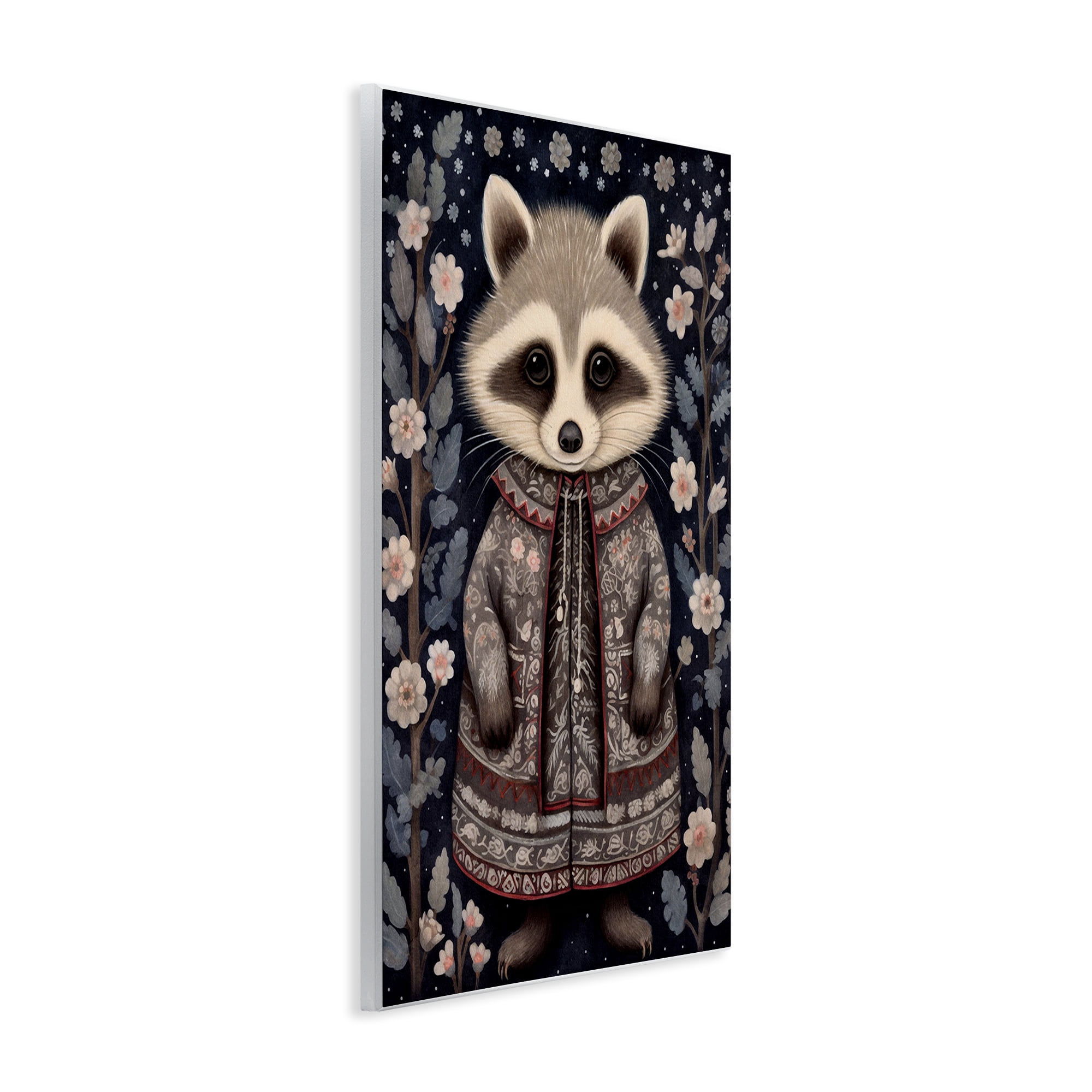 Stupell Industries Woodland Pattern Raccoon Animals & Insects Painting Unframed Art Print Wall Art, 10 x 15