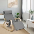 thumbnail image 3 of Gymax Rocking Chair Realx Lounge Chair Rocker Adjustable Footrest w/ Pillow & Pocket, 3 of 10