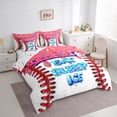 thumbnail image 3 of Feelyou Cartoon Desserts Kids Bedding Comforter Set 7pcs, Baseball Ice Hockey King Bedding Sets, Happy Birthday Party Reversible Bed Sheets, Breathable Home Decor, 3 of 8