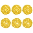 thumbnail image 1 of Uxcell 6-Pack Bolas de Ratán Tejidas 80mm/3.2 Pulgadas Bolas Decorativas de Ratán para Navidad Bodas Acción de Gracias Amarillo, 1 of 1