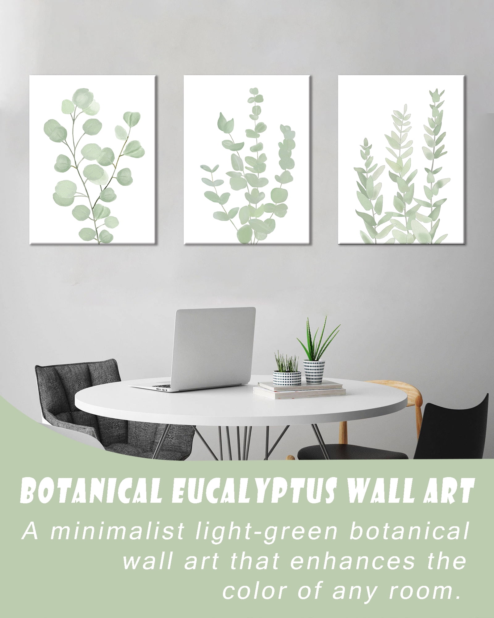 Botanical Plant Canvas Wall Art Boho Plant Wall Decor for Bedroom Floral Prints for Living Room Eucalyptus Leaf Picture