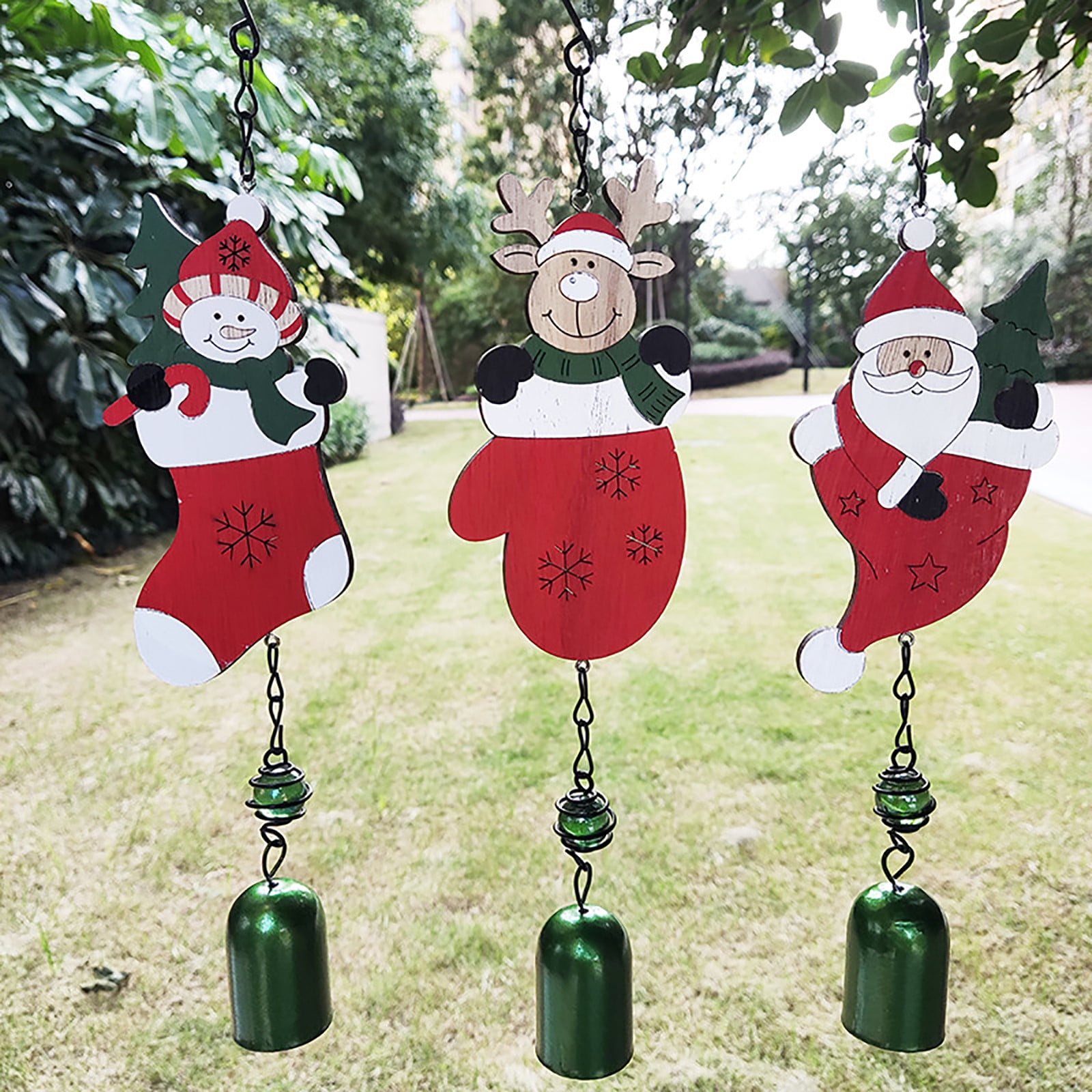 2 Pack Wind Chimes Handmade Elk Retro Hanging Bells Wall Hanging Home Decoration Outdoor Indoor Decor Ornament Craft Christmas Festival Gift