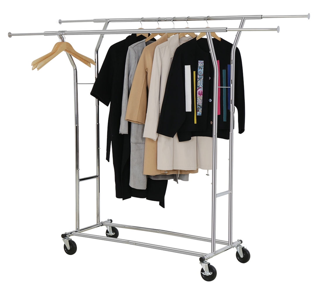 Adjustable Supreme Commercial Grade Clothing Garment Rack, Chrome