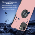 thumbnail image 3 of Entronix Heavy Duty Ring Holder Case for iPhone 16e, Shockproof Slim Fit Kickstand, Pink, 3 of 6