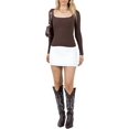 thumbnail image 5 of GHSDFBB Women Summer Slim Fit Basic Crop Tops Solid Color Long Short Sleeve Crew Neck Pullover Tight Tee Shirts Streetwear, 5 of 5