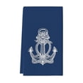 thumbnail image 2 of PoyoKee Kitchen Towels, Soft Nautical Print Face Bath Towels for Bathroom, Absorbent Fast Drying Kitchen Appliances, 23" x 15" - Navy, 2 of 8