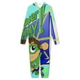 thumbnail image 3 of Super Why Men's Hooded Jumpsuit - Zip Up One Piece Pajamas Soft Cozy Winter Warm Plush Loungewear, 3 of 8