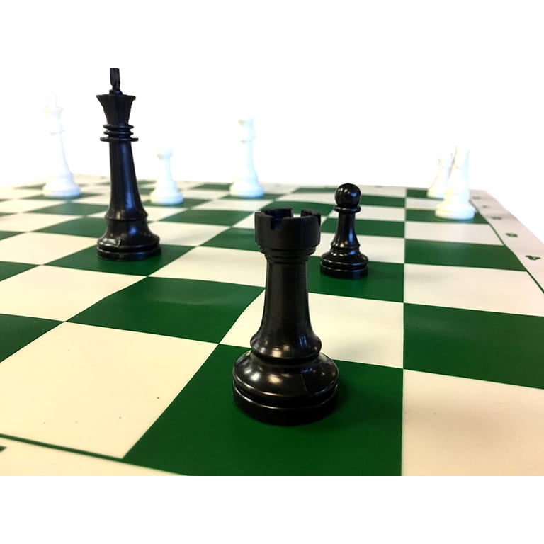 US Chess Federation Neon Green Regulation Silicone Tournament Chess Pieces - 3.75\" King, 17 Pieces, Virtually Unbreakable
