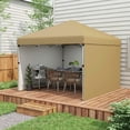 thumbnail image 2 of Barara King Outdoor Canopy Tent, Patio Portable Canopy,10' x 10' Pop Up Canopy with Sidewalls, Weight Bags and Carry Bag, Beige, 2 of 11