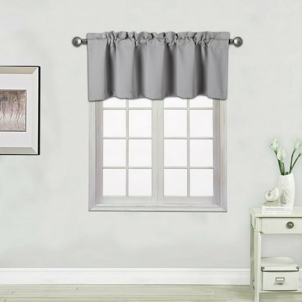 1PC SILVER VALANCE TVLO18 BLACKOUT THERMAL TIER WINDOW TREATMENT ROD
