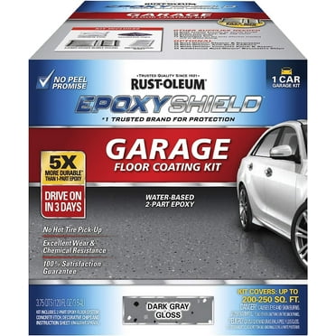 Rust-Oleum 327081 EPOXYSHIELD Garage Floor Coating, 1 Car Kit, Dark Gray