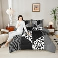 thumbnail image 4 of Manfei Leopard Print 2pcs Bedding Comforter Set,Zebra Print Twin Comforter Sets,Love Heart Print Breathable Bedding Set,Lightweight Couple Room Decor,Reversible, 4 of 8