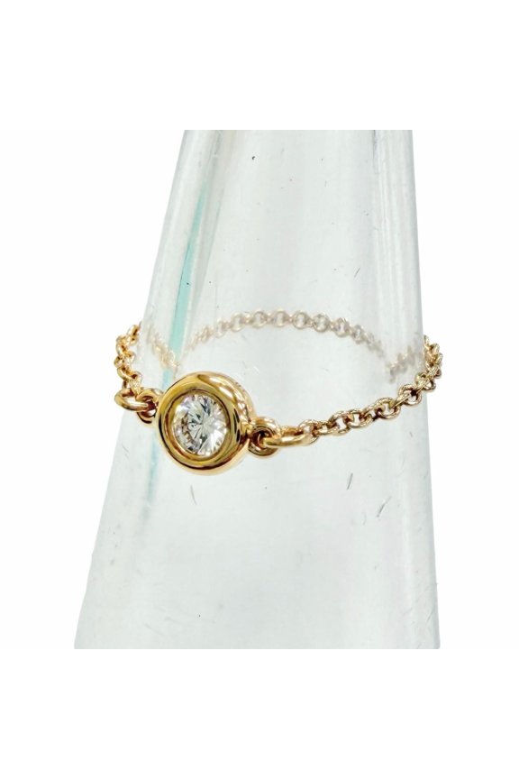 Pre-Owned TIFFANY&Co. Tiffany By the Yard Chain Ring, 750 PG, 1P Diamond (approx. 0.1ct),...