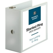 Business Source D-Ring Binder w/ Pockets 5" Capacity White 28445