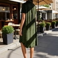 thumbnail image 6 of Floral Dresses for Women Fashion Solid Color Loose Short-Sleeved Velvet Shirt Dress Dress Floral Vocation Beach Sundress, 6 of 7
