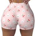 thumbnail image 2 of Fuzoiu Rabbit And Cherry Print Women's Workout Shorts,Workout Biker Shorts Women,Exercise Fitness Shorts,Scrunch Short, Athletic Shorts for Gym Yoga Running Sport Active-XX-Large, 2 of 8