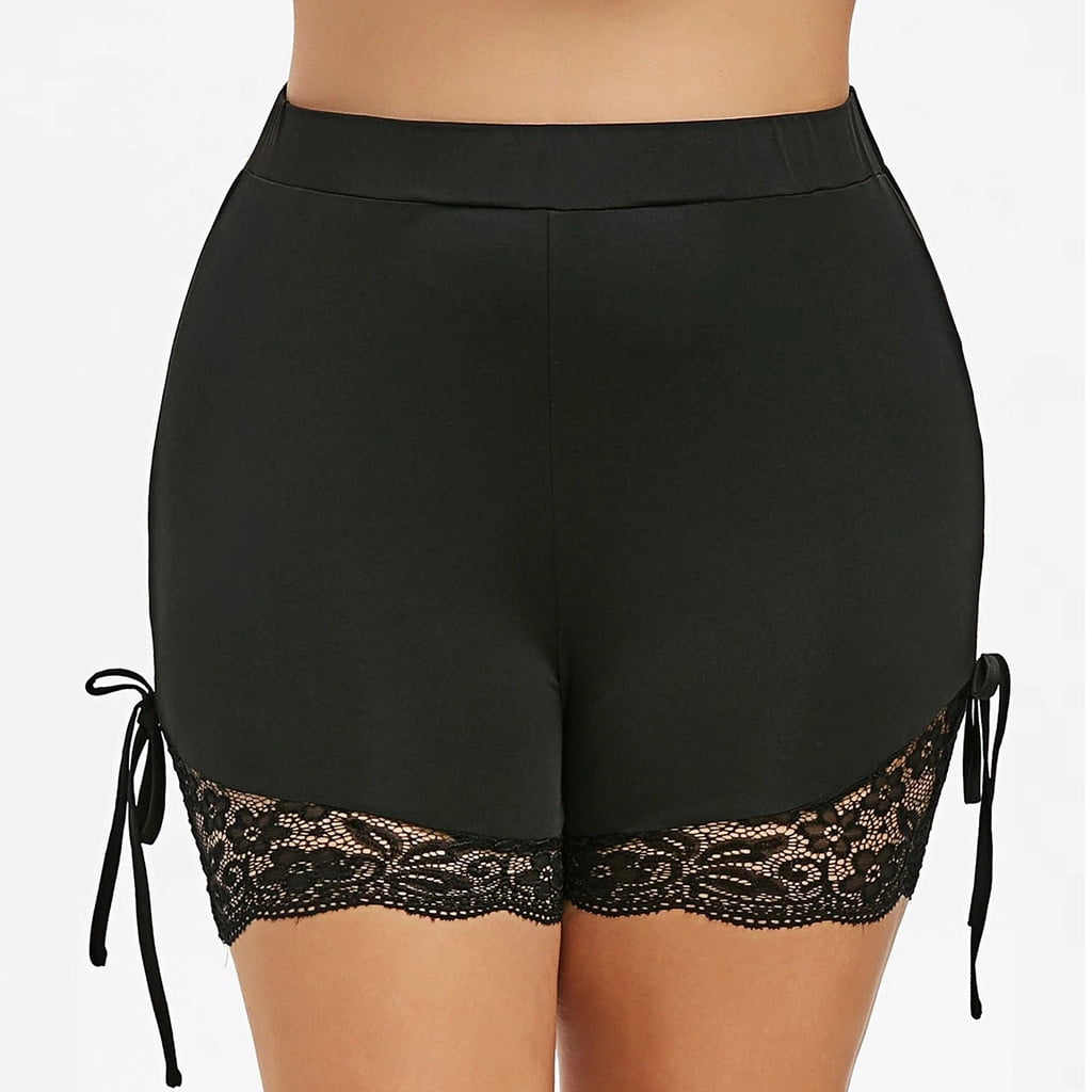 LoyisViDion Women Plus Size Pants Basic Slip Bike Shorts Workout