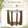 thumbnail image 4 of Modern 2-Tier Glass Round Coffee Table with Storage Shelf, 32" Center Table with Rolling Wheels for Small Spaces,Walnut, 4 of 8