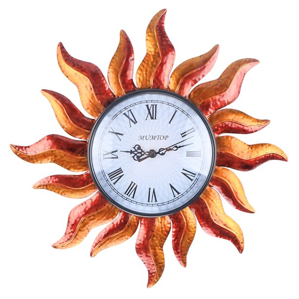 Outdoor Wall Clock, Sun Indoor Clock WallMounted Clock Exquisite