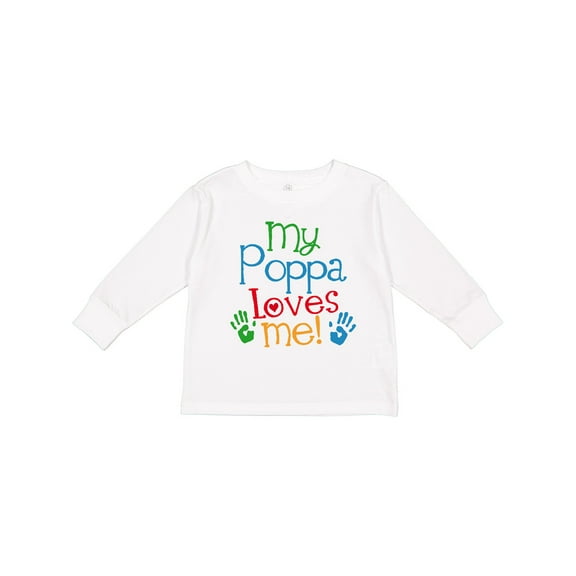 Inktastic My Poppa Loves Me Boys or Girls Long Sleeve Toddler T-Shirt