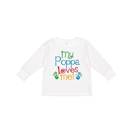 

Inktastic My Poppa Loves Me Boys or Girls Long Sleeve Toddler T-Shirt