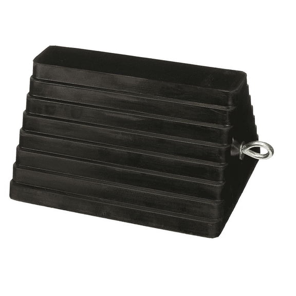 MaxxHaul 80681 Solid Rubber Heavy Duty Wheel Chock with Eyebolt, 2 Pack