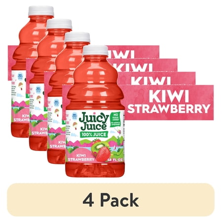 (4 pack) Juicy Juice 100% Juice, Kiwi Strawberry, 48 fl oz Bottle