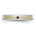 thumbnail image 4 of Stainless Steel Polished Yellow IP-plated .025pt. Diamond 4mm Band, 4 of 7