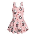 thumbnail image 4 of Xixirimido Cute Panda Hearts Pink Print Girls Swimsuit Sleeveless One Piece Skirted Swimwear Modest Hawaiian Bathing Suit for Beach Water Park Kids Swim Dress, 8-9 Years, 4 of 7