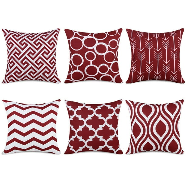 Topfinel Decorative Throw Pillow Covers Square Canvas Pillowcases 16 x