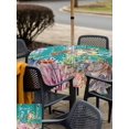 thumbnail image 5 of Outdoor Tablecloth with Umbrella Hole for Patio/Picnic/Party/Camping, Turtle Coastal Waterproof Table Cloth Square Cover Washable, Summer Beach Coral Seahorse Green Wooden Retro (60"x 60"), 5 of 8