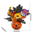 thumbnail image 3 of Fall Decor Thanksgiving Halloween Decoration Artificial Pumpkins Decorations Simulation Pumpkin Floral Arrangement with Orange Sunflowers & Autumn Leaves Fall Harvests Party Home Tabletop, 3 of 7