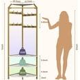 thumbnail image 2 of Bingirl Corner Coat Rack With Shoe Bench and 6 Double Hooks Corner Hall Tree Clothes Rack With Storage Hall Tree With Organizer Shelf for Entryway Hallway Closet (02 Gold), 2 of 7