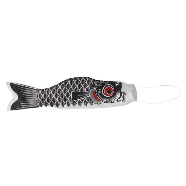 1 bandera japonesa de serpentinas con forma de pez, manga de viento de carpa, decoración de bandera de serpentinas con forma de pez, cometa de 70 * Los 40cm