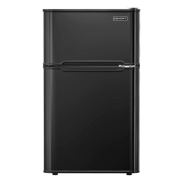 Euhomy 3.2 Cu.Ft Two Door Mini Fridge with Freezer, Compact Mini