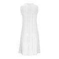 thumbnail image 6 of ClodeEU Women's V Neck Sleeveless Solid Color Dress,Casual Summer Midi Dress White^,Women's Plus XXXXXL, 6 of 7