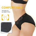 thumbnail image 3 of Ropa interior fisiológica de talla grande, cintura media, encaje hueco en la parte delantera y trasera, a prueba de fugas, toallas sanitarias, 3 of 4
