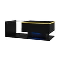 thumbnail image 3 of MODERNLUXE 35.4" Coffee Table with LED Lights, High-Gloss Centre Table Tea Table with Storage for Living Room,Small Space, Black, 3 of 9