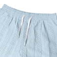 thumbnail image 6 of FINALGANG Mens Elastic Drawstring Jacquard Knit Label Patch Casual Shorts Summer Daily Loose Fit Soft Breathable Side Pocket Walking Bottoms For Men Light Blue M, 6 of 7