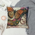 thumbnail image 2 of Creowell Throw Pillow Cover Watercolor Beautiful High Heel Shoe Flowers and Butterfly Blue Pillowcase Home Decorative Square Pillow Case Cushion Cover White, 2 of 5