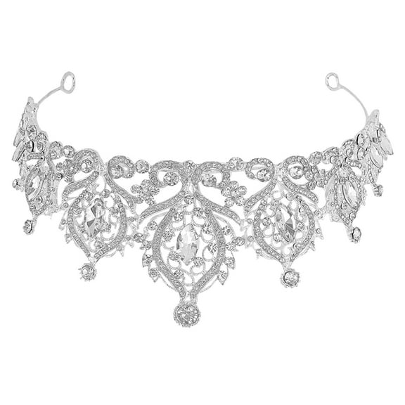 MLINS  Wedding Hair Accessory Headpiece for Bride Bridal Crowns Silver