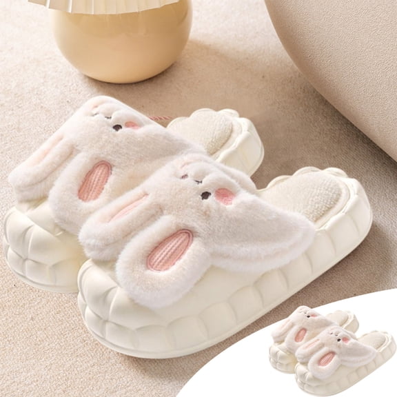 Weloille Cotton Slippers Women's Indoor Home Confinement Non-Slip Warm Couple Home Detachable Thick-Soled Fall And Winter Slippers