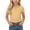 Yellow, variant on Zpanxa Girls T Shirts Ribbed Collar with Buttons Short Sleeve Breathable Solid Color Summer Top