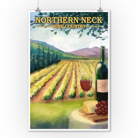 Northern Neck, Virginia - Vineyard Scene - Lantern Press Poster (9x12 Art Print, Wall Decor Travel
