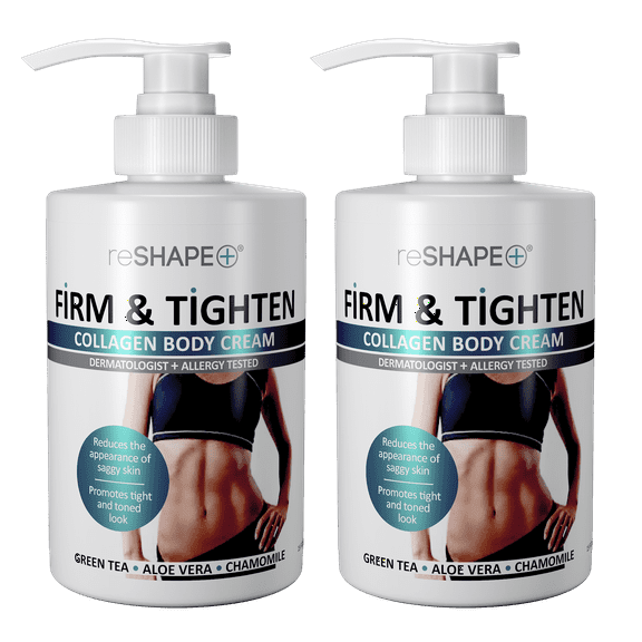RESHAPE  Firming and Tightening Collagen Body Lotion for Wrinkles and Dry Skin. Set of Two 15 fl oz
