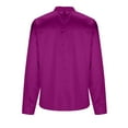 thumbnail image 6 of UAMVSH Women's Long Sleeve Shirts Silk Satin Casual Business Dressy Tops Soft Smooth Mock Neck Blouses for Office Work(Large,Purple), 6 of 7