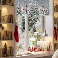 thumbnail image 3 of Gray Christmas Snowman Valances for Windows, 54 x 18in, Xmas Tree Snowflake Rod Pocket Kitchen Valance Curtain Light Filtering Window Treatments for Living Room Bedroom, 1 Panel, 3 of 7