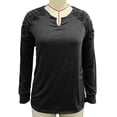 thumbnail image 2 of Blusa Con Cuello En V, Top Casual Elegante De Manga Larga De Color Liso Para Citas Para Mujeres, 2 of 7