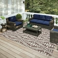 thumbnail image 5 of Yuma Indoor/Outdoor Brown Southwestern Diamond 5' x 7'6" Non-Skid Area Rug, 5 of 5